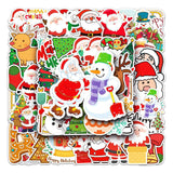 Craspire 50Pcs Christmas PVC Self Adhesive Stickers, Waterproof Decals for Water Bottle, Helmet, Luggage, Mixed Shapes, 55~85mm