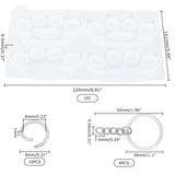 DIY Defensive Keychain Silicone Molds Kits, with Silicone Knuckles Molds, Iron Keychain Clasp Findings & Open Jump Rings, Silicone Measuring Cup, Disposable Latex Finger Cots, White, 41pcs/set - CRASPIRE