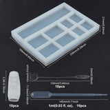 DIY Display Stand Silicone Molds Kits, Including Disposable Plastic Transfer Pipettes & Round Stirring Rod, Latex Finger Cots, White, 236x169x21mm, 1pc - CRASPIRE