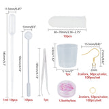 DIY Earring Makings, with Pendant Silicone Molds, Iron Jump Rings & Earring Hooks, Nail Glitter Sequins, Plastic Stirring Rod & Pipettes & Measuring Cup, Latex Finger Cots, Tweezers, Mixed Color, 105mm - CRASPIRE