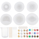 DIY Fruit Shape Pendant Silicone Molds Kits, Including Wooden Craft Sticks, Plastic Pipettes, Latex Finger Cots, Plastic Measuring Cups, plastic Spoon, UV Gel Nail Art Tinfoil, White, 29x28x11mm, Inner Diameter: 15x23mm, 1pc - CRASPIRE