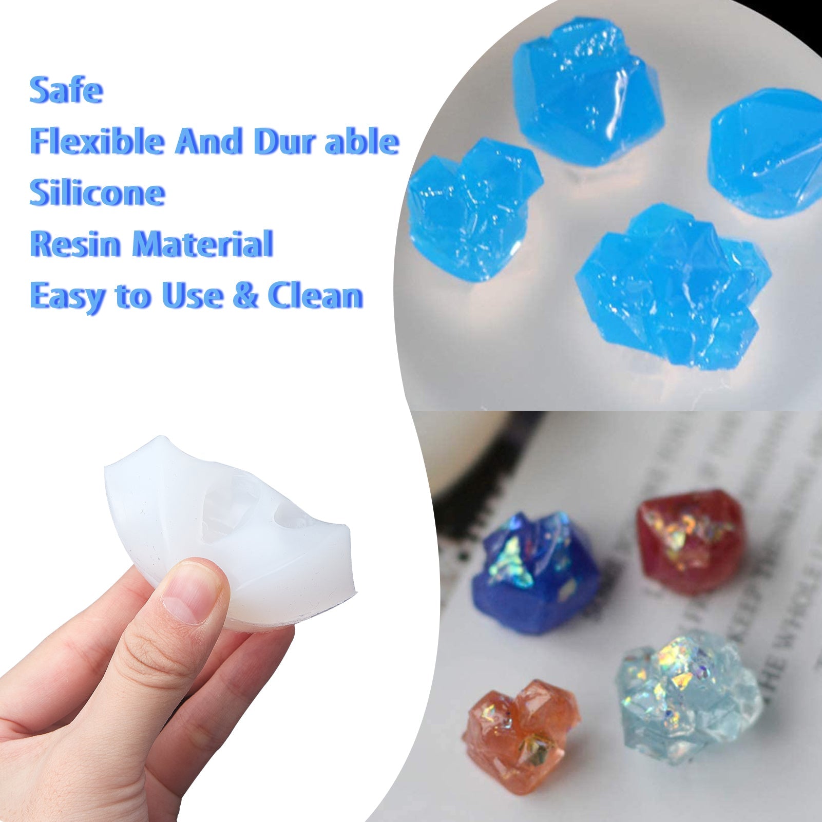 DIY Jewelry Kits, with Silicone Molds, Plastic Transfer Pipettes &  Measuring Cup, Latex Finger Cots, White, Molds: 3pcs/set