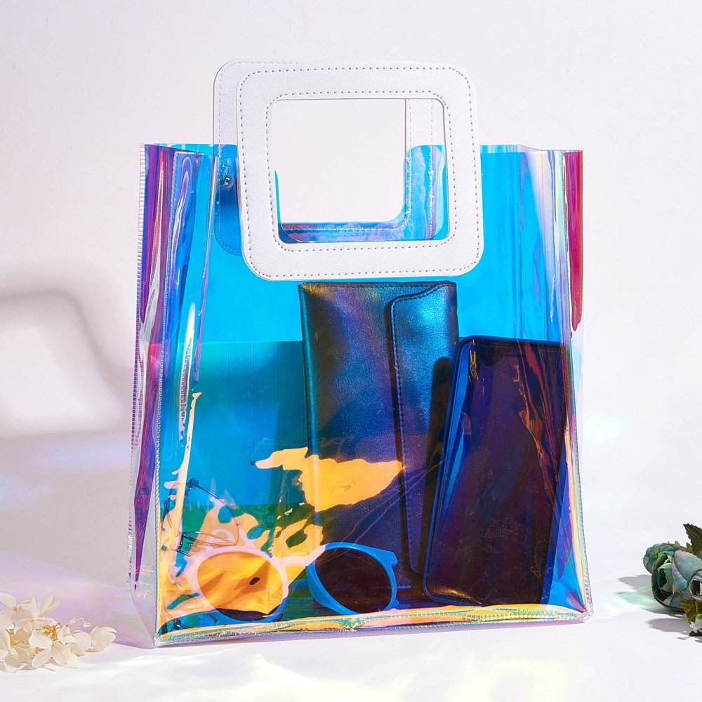 High Quality Holographic Transparent Handbags Hologram Laser PVC
